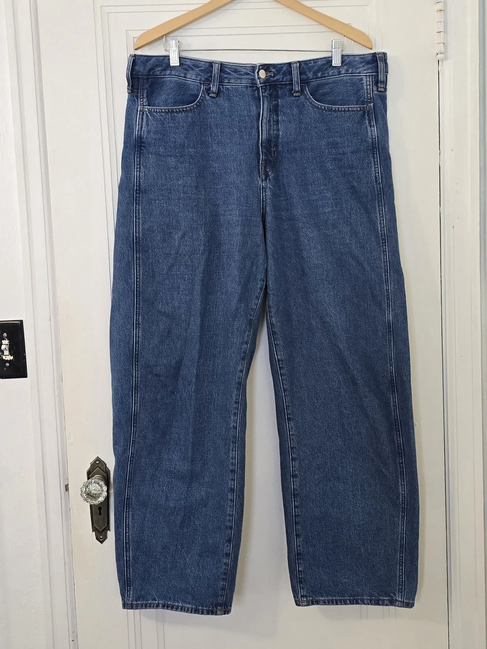 J Crew High-Rise Barrel Jeans, Medium Blue, Size 31T, Euc
